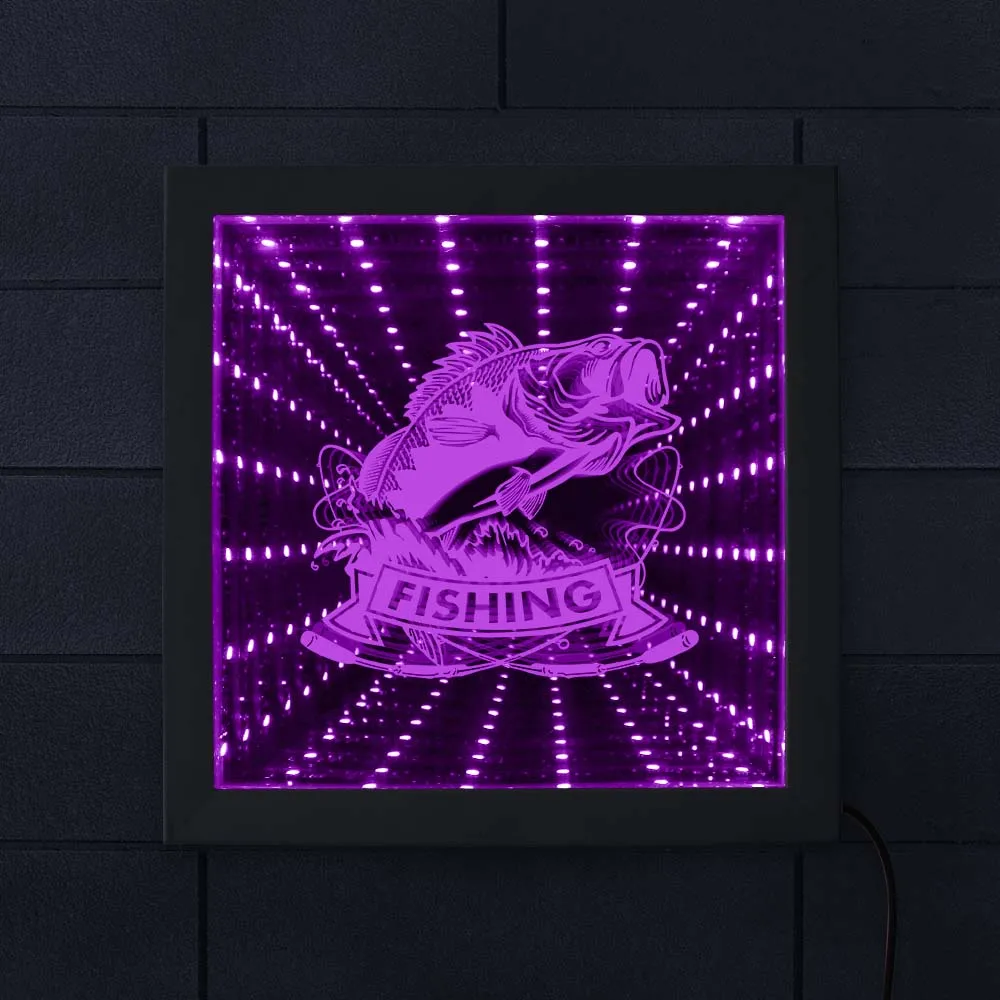 Рыбалка морской бас светодиодный неоновый свет рыба туннельный фонарь