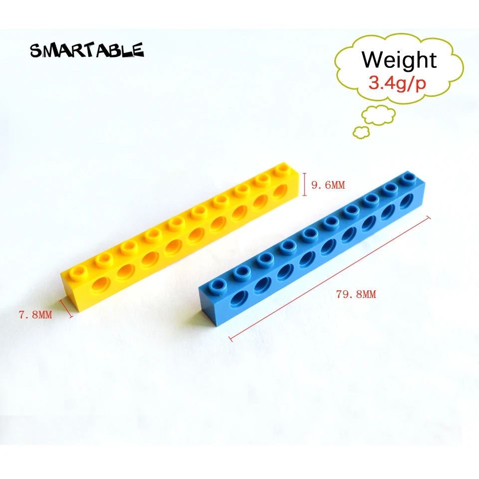 Smartable высокотехнологичный конструктор 1x10 с отверстиями строительные блоки MOC