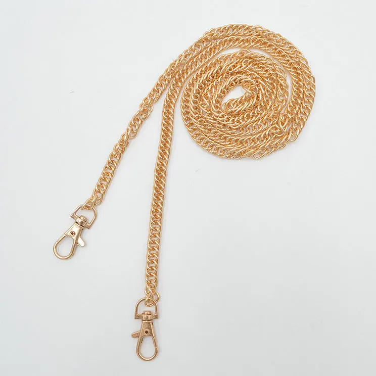 Light Gold 10 шт 120 см металлическая цепочка для сумки через плечо Сумочка с пряжкой Ручка DIY ремень аксессуары для сумок фурнитура двойная тканая железная цепь - Цвет: Light Gold