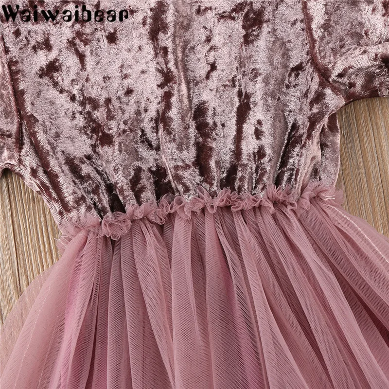 Waiwaibear/летние платья для маленьких девочек Платья с круглым вырезом Модные