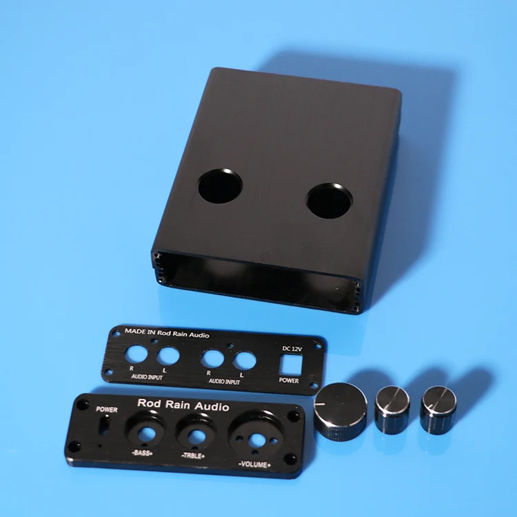 Pure Black box Полностью алюминиевый матовый ламповый усилитель предварительно сценический корпус DIY алюминиевый корпус T0796 - Цвет: Pure Black box