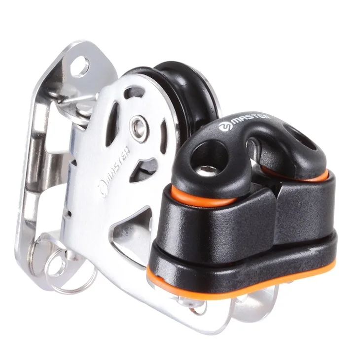 Marine Boat Yacht Sailboat Dinghy 29mm 1 1/8 Inch Deluxe Swivel-Exit Fairlead AL Cleat Block Small Boat Block Master SPB-2910FAC