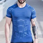 Мужская футболка для бега, компрессионная облегающая футболка с коротким рукавом, Мужская футболка для тренажерного зала и фитнеса, топы, тренировочная фирменная одежда кроссфита для бега и тренировок