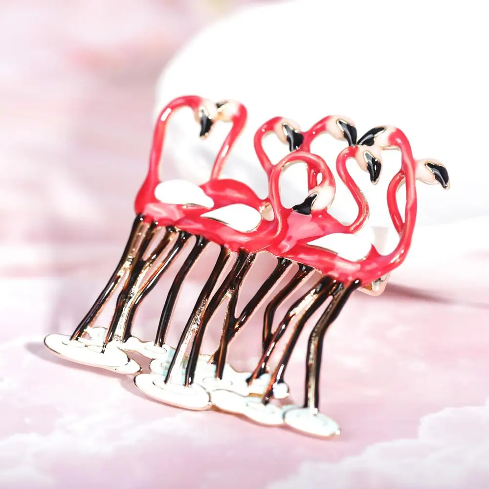 Брошка MECHOSEN Vivid Group Flamingos эмалированные медные украшения для женщин аксессуары