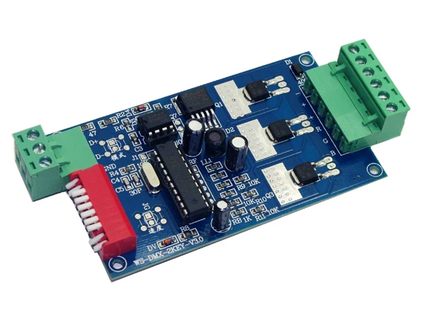 Оптовая продажа 3CH легкий dmx512 контроллер декодер 3 канала 1 группа 2key 1А каждый