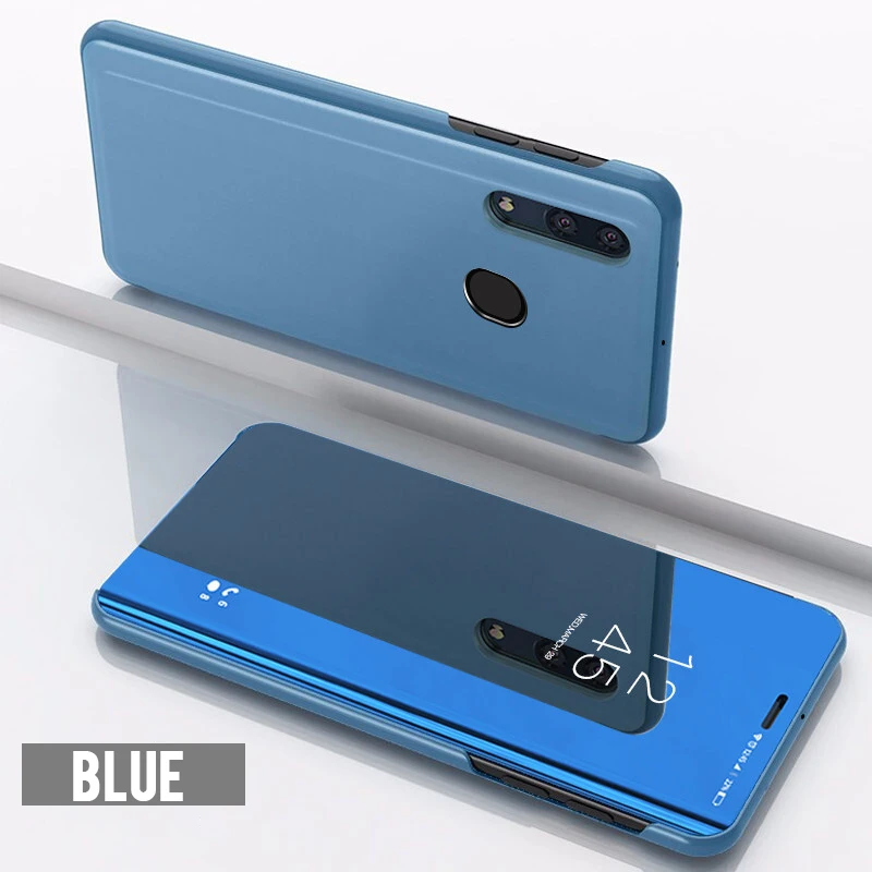 Умный зеркальный флип-чехол для samsung Galaxy A30 A50 A10 S8 S9 Plus Note 9 8 чехол для A3 A5 A7 A6 A8 плюс S7 крышка чехол s - Цвет: Blue