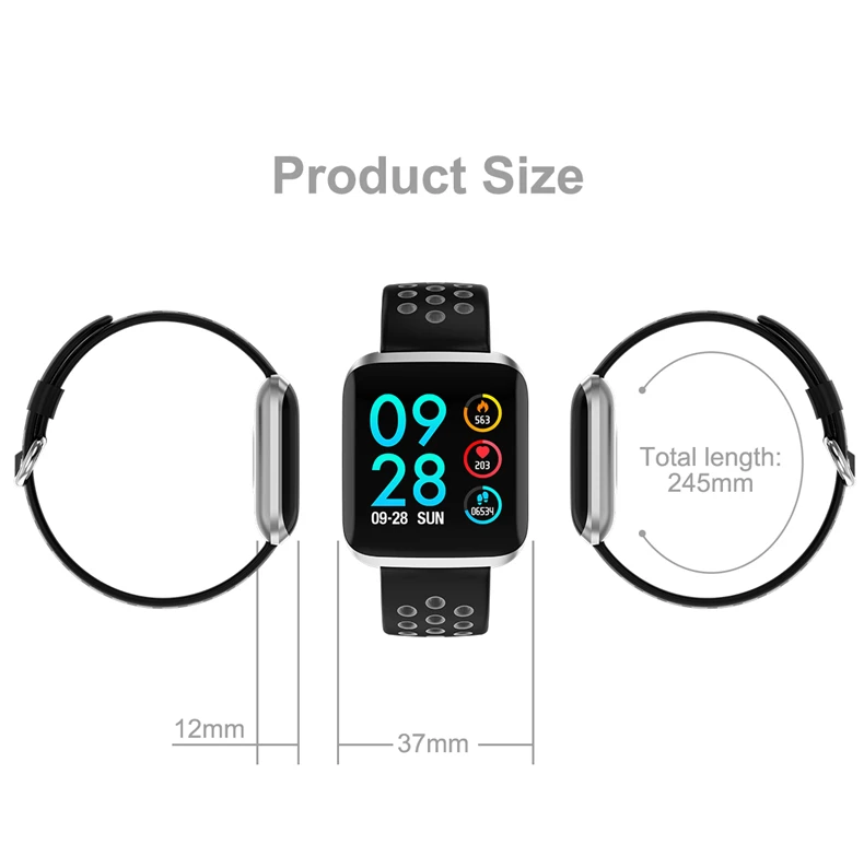 Smart Band Heart Rate Blood Pressure Fitness Tracker Bracelet Weather Call Reminder Wristband for iOS Android pk fitbits xiaomi