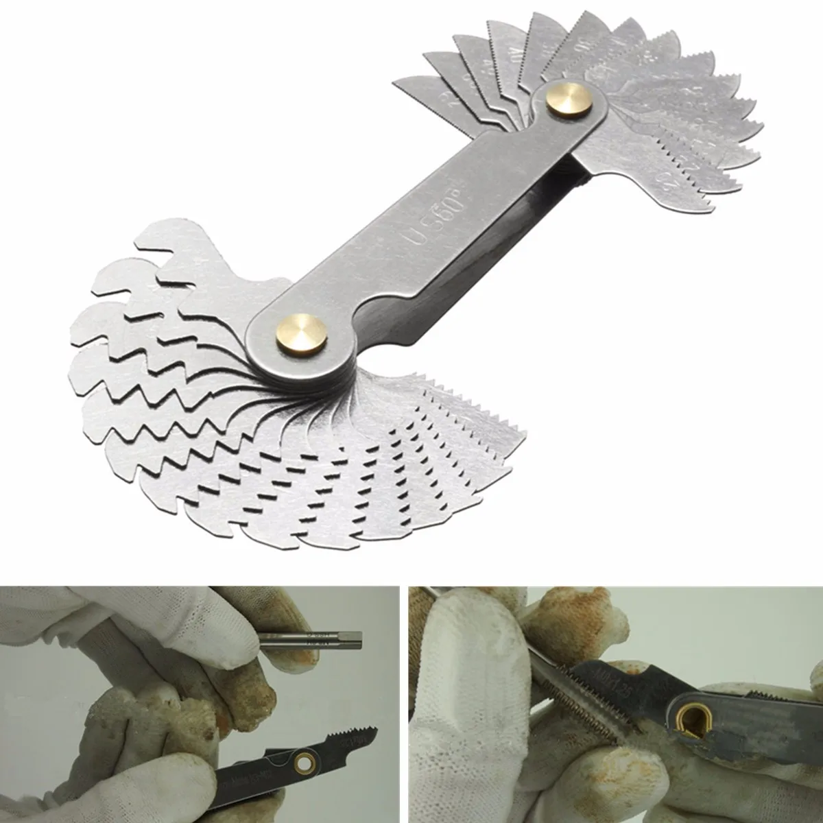 

JIGUOOR 30 Blades Metric 60 Degree Thread Gauge Screw Pitch UNC 4-62 Thread Screw Pitch Gauge For Measuring Tool
