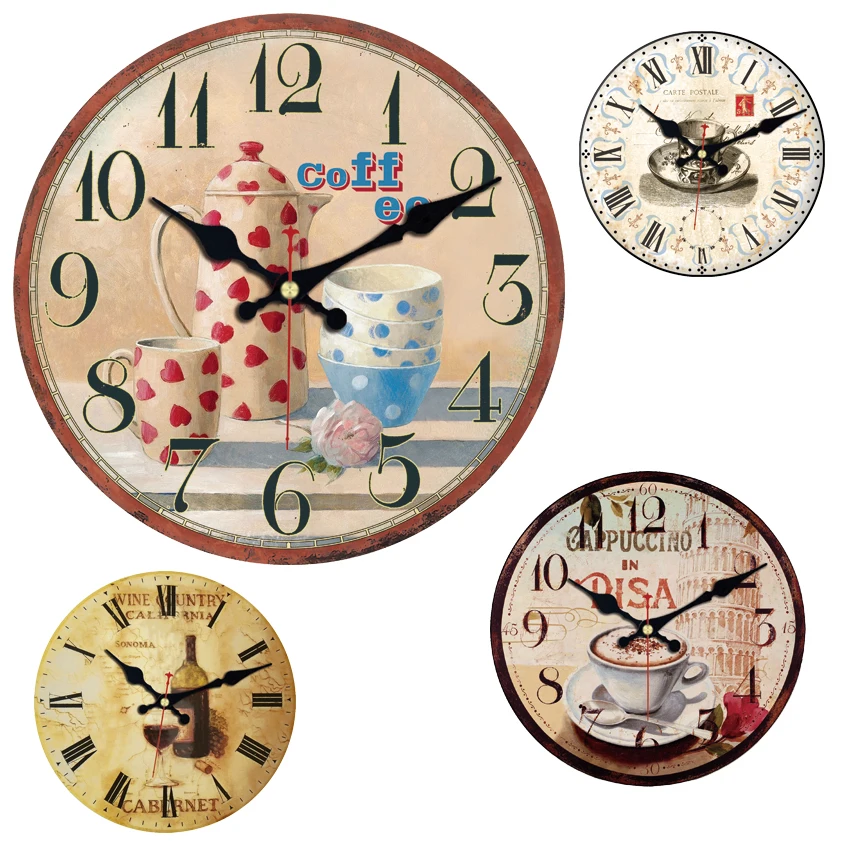 WONZOM кофейная кружка дизайнерские настенные часы большие бесшумные для гостиной
