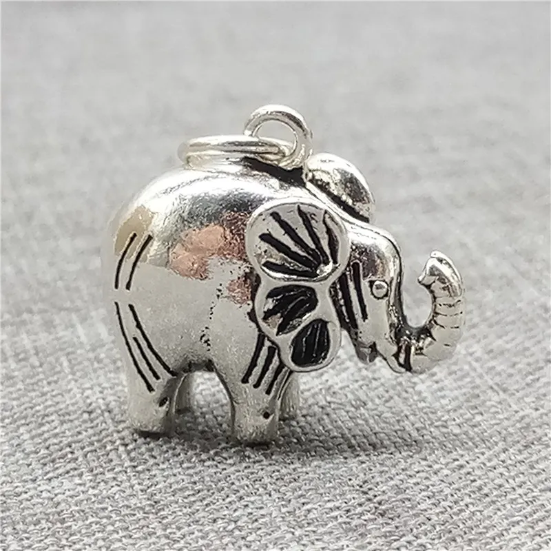925 Sterling Silver Elephant Charm Pendant for Necklace