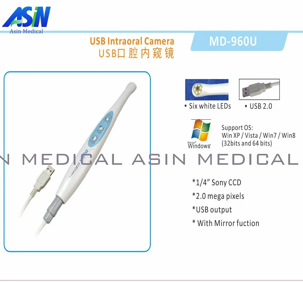 Новинка MD960U Стоматологическая внутриротовая камера USB 1/4 Sony CCD автоматическая фокусировка Интраоральная оральная камера 6 светодиодный стоматологический эндоскоп