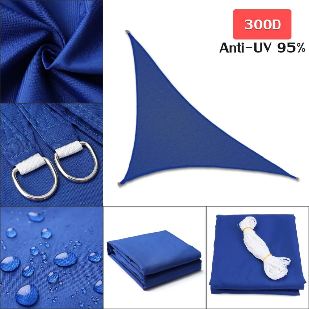 280GSM/300D HDPE правый треугольник тент навес парус Солнце Открытый водонепроницаемый солнцезащитный навес парус сад патио бассейн Кемпинг Пикник палатка