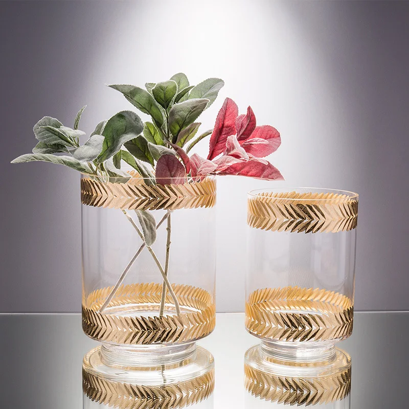 

Glass Vase Creative Home Living Room Flower Ornament Decoration Restaurant Storage Tank