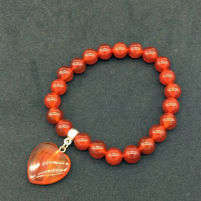 Женский браслет с подвеской в виде сердца браслеты бусинами из натурального