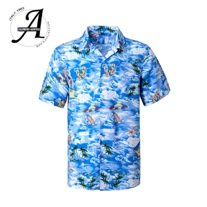 Абсолютная новинка 2019, мужские пляжные Гавайские рубашки с коротким рукавом, летние хлопковые повседневные рубашки с цветочным принтом, Мужская модная одежда больших размеров 6XL