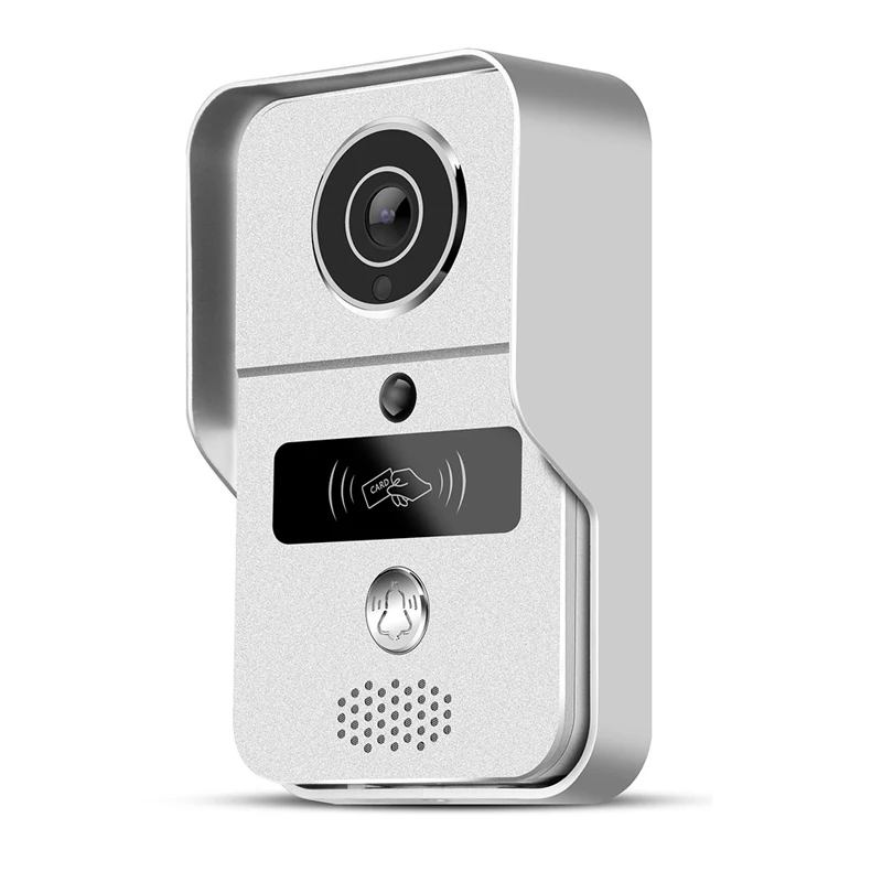 Серебристый 720P TCP/IP WiFi видео дверной звонок Поддержка беспроводной разблокировки IOS Android приложение управление металлический корпус изысканный дизайн - Цвет: Серебристый