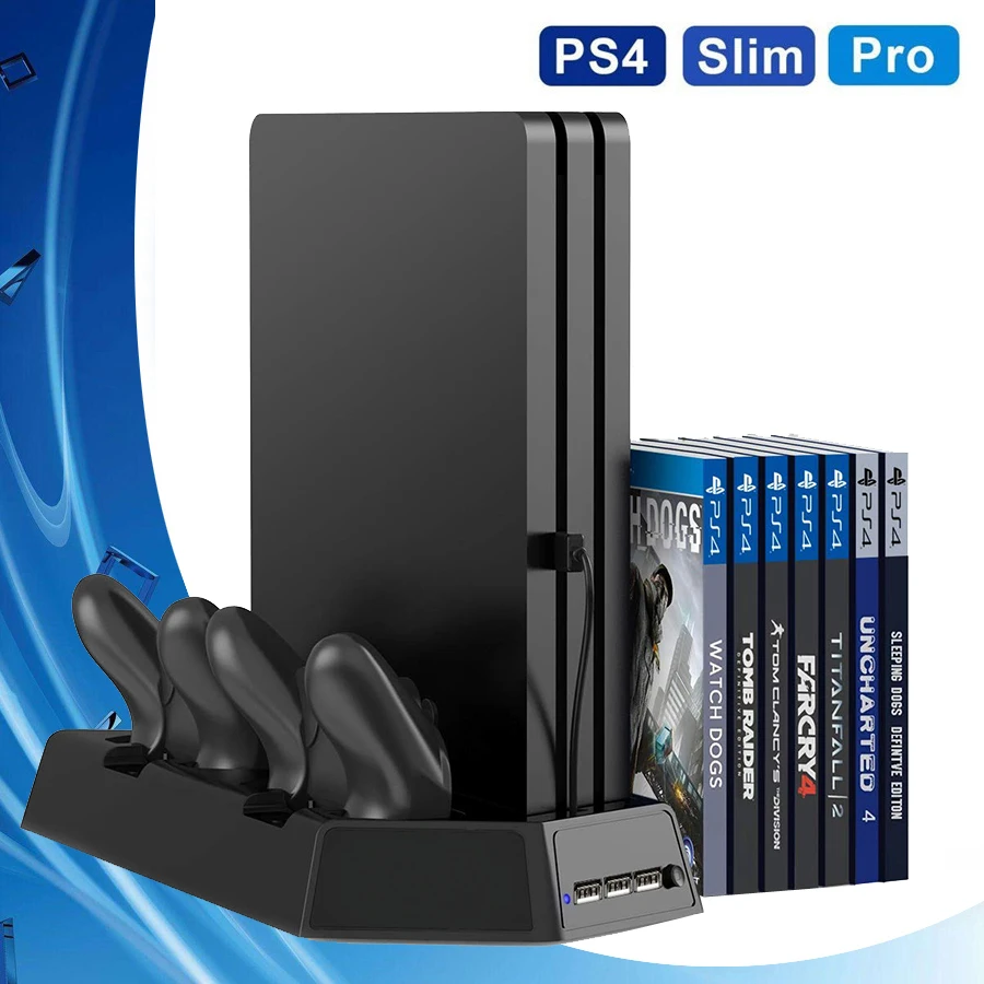 Вертикальный охлаждающий вентилятор PS4/Slim/Pro с двойной подставкой зарядная док