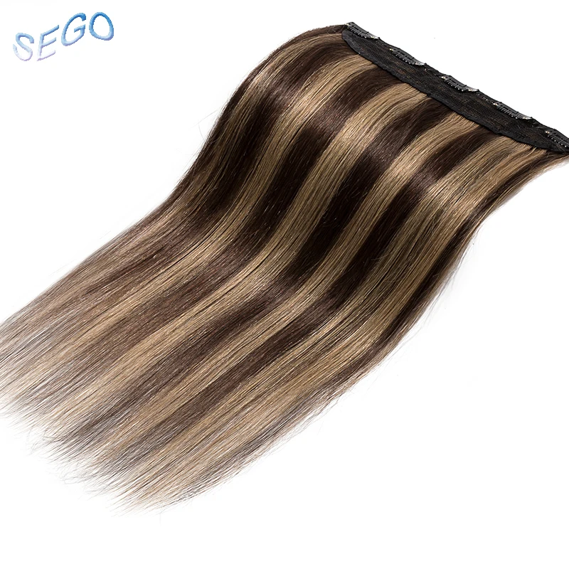SEGO "-24" 40 г-60 г прямые человеческие волосы для наращивания на заколках чистый и фортепианный цвет волосы на заколках человеческие волосы для наращивания 1 p/w 5 клипов