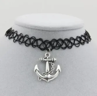 Женское колье чокер с татуировками черное винтажное ожерелье золотого цвета из