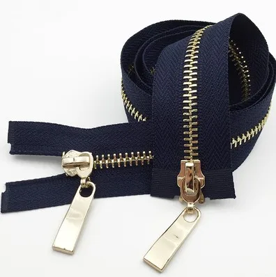 navy blue Детская одежда на рост 80, 100/120 см двойными собачками good Market с металлической молнией, светильник с золотыми зубьями, на молнии, куртки с гусиным пухом на молнии Костюмы аксессуары Высокое качество D680 - Цвет: navy blue