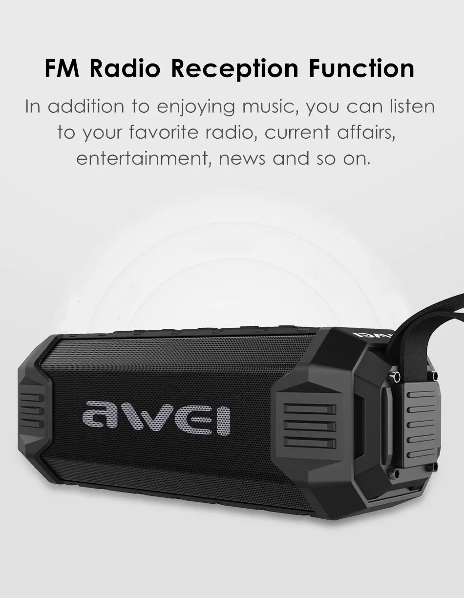 Awei Y280 4000 мАч Внешний аккумулятор NFC Беспроводной Bluetooth 4,2 динамик бас fm-радио водонепроницаемый открытый динамик без рук