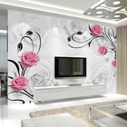 Настенные 3D-обои по индивидуальному заказу с изображением роз, для гостиной, спальни, дивана, фона за телевизором, украшение для стен, художественная роспись