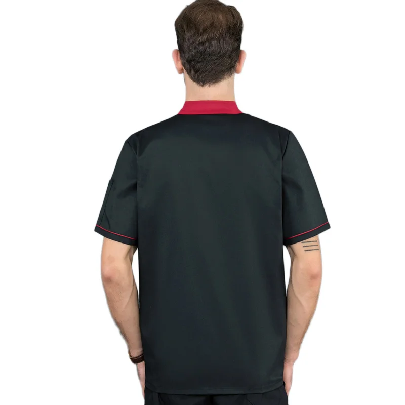 

Short Sleeve Restaurant Chef Kitchen Work Uniforms One Breasted Sushi Bakery Cafe Waiter Catering Food Service Jackets