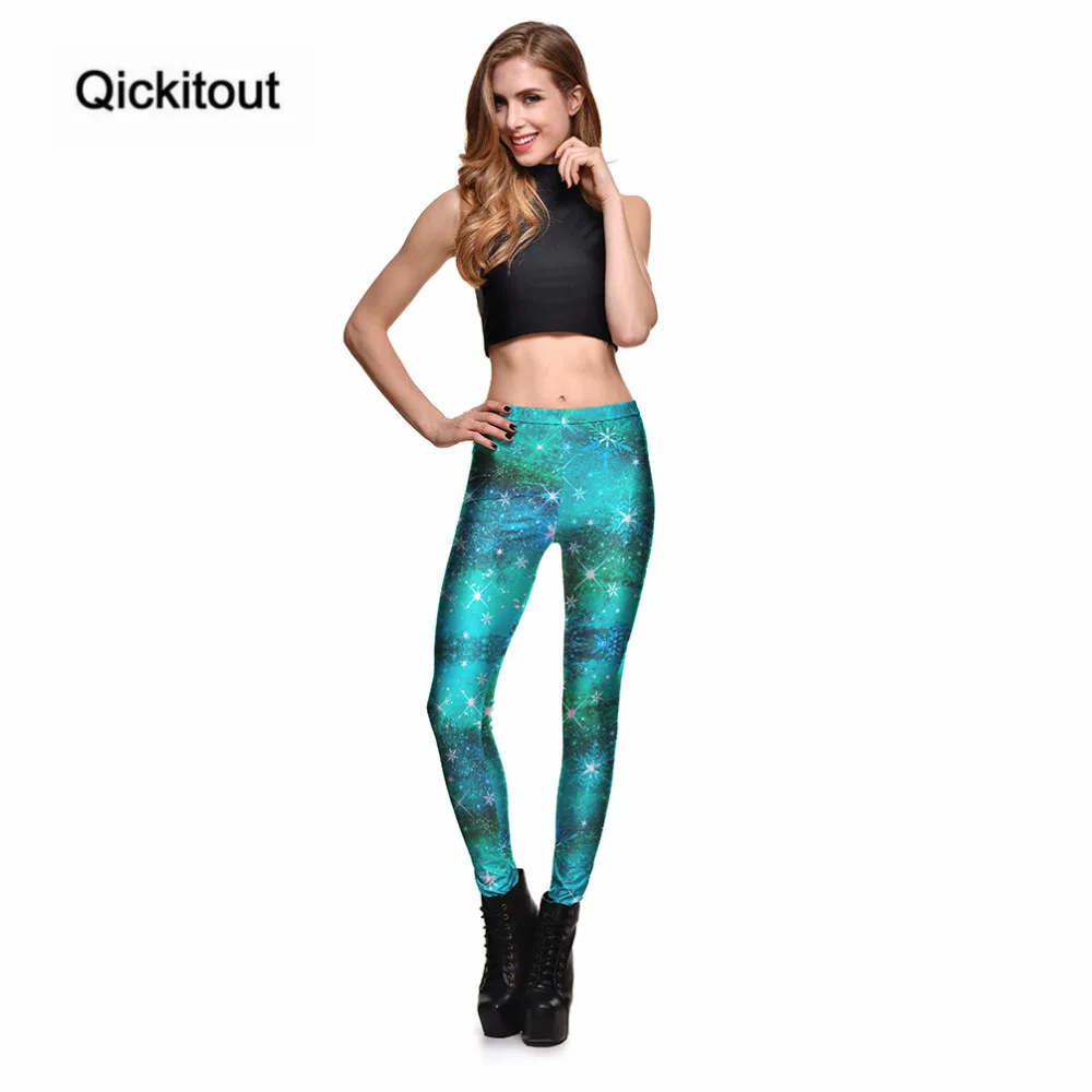 Qickitout леггинсы Счастливого Рождества сексуальные женские галактические