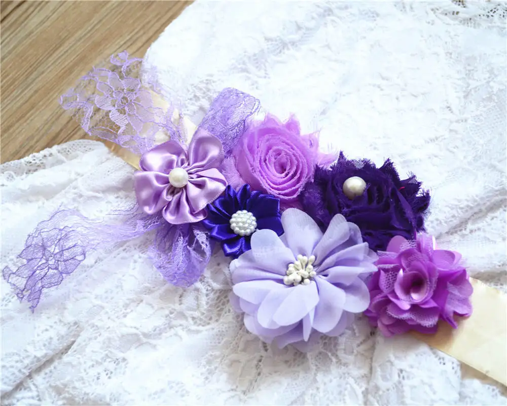 QYFLYXUEHandmade Мозаика Цветок пояс невеста беременная женщина цветок девушка платье