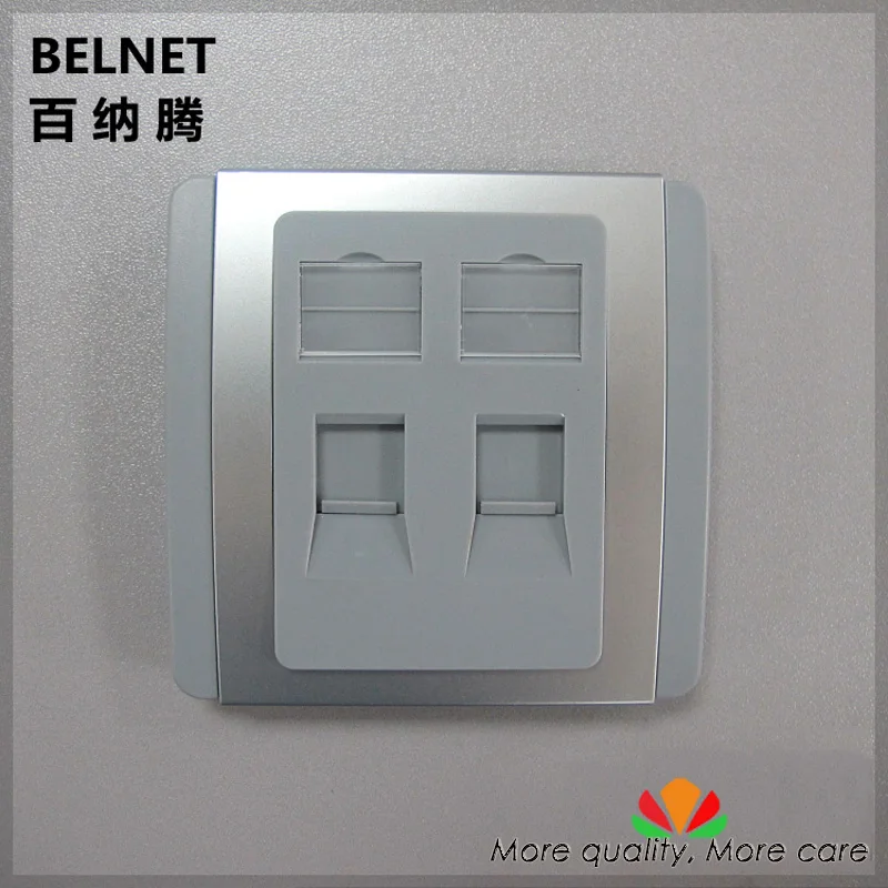 

86 dual-port network telephone panel with identity window 2 jacks computer socket panel Compatible with variety of modules AMP