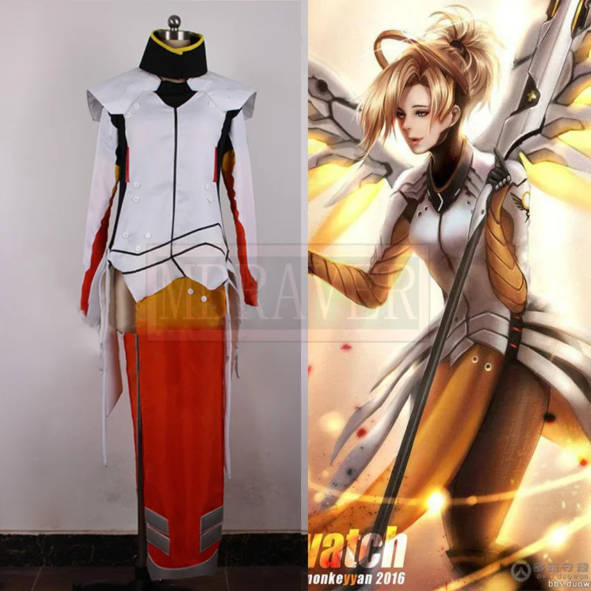 OW милости ангела Циглер платье Косплэй костюм|costume buttons|dresses for larger ladiescostume tinkerbell |