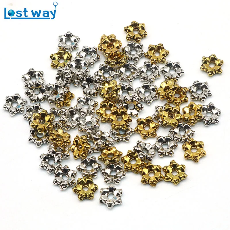 6 мм 200 шт./лот металлические подвески серебряного цвета из цинкового сплава шесть