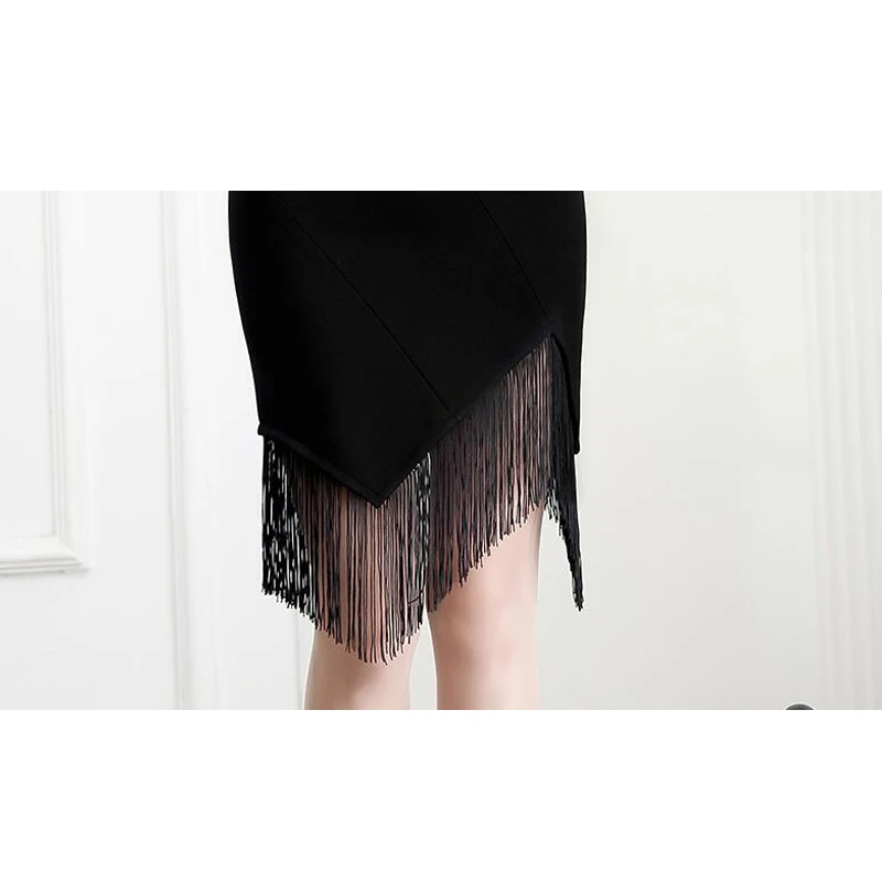 Fashion Elegant Sexy Women Skirt High Waist Elastic Slim Solid Tassel Hip Bodycon Female Summer 2019 Spring Bottoms | Женская одежда