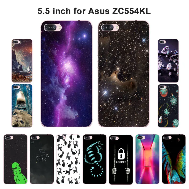 Силиконовый чехол для Asus Zenfone 4 Max ZC554KL мягкий из ТПУ с рисунком в виде небулы ZC
