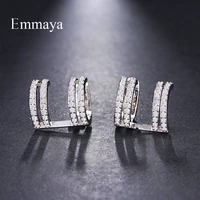 emmaya brand fashion simple originality aaa cubic zircon unique irregularity earrings for women wedding travel jewelry gift