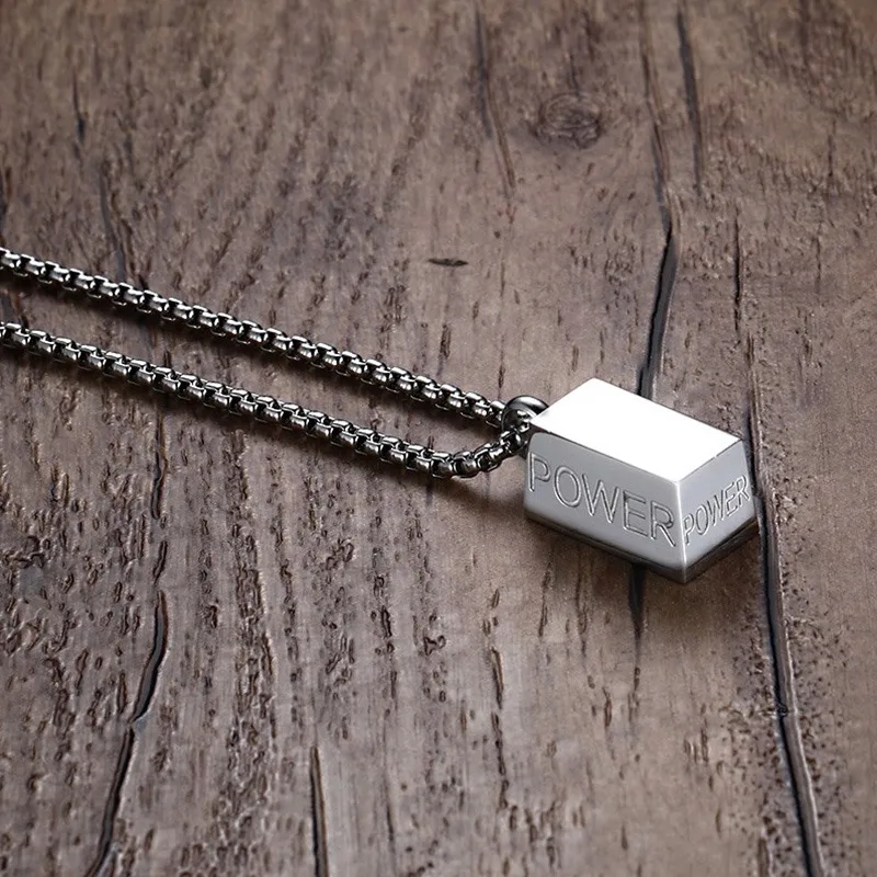 Mprainbow Для мужчин &quotPower&quot слова Цепочки и ожерелья в ленты Нержавеющая сталь
