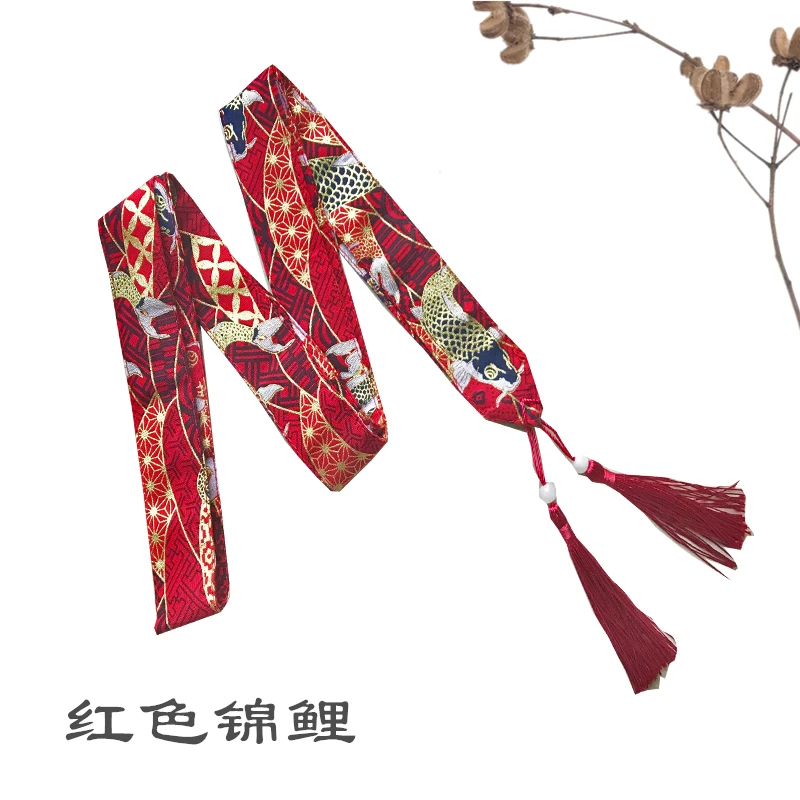 [Купить 2 отправить 1] Японский принт связать cos с кисточкой hanfu palaeowind ремни аксессуары для волос