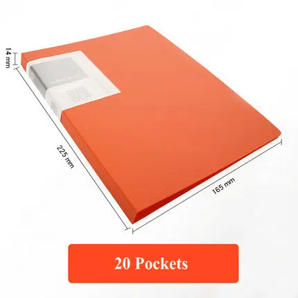 20 Pockets Несколько карманов А5 Папка буклет офисная бумага Органайзер Сумка для документов Прозрачная ПВХ сумка дисплей книга - Цвет: 20 Pockets