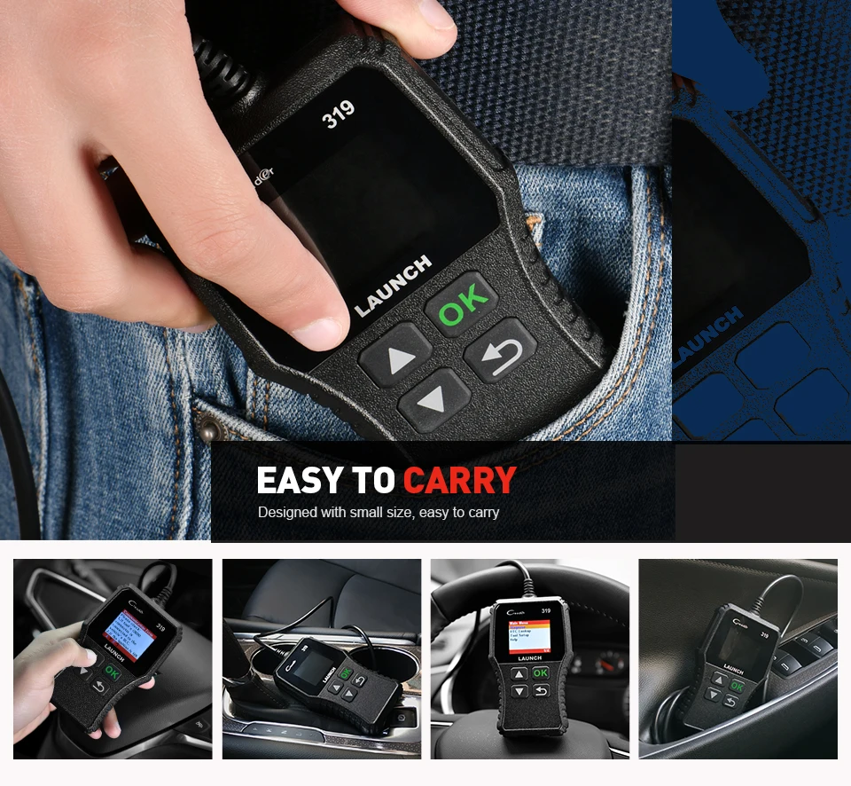 Launch Creader 319 OBD2 сканер для считывания кодов неисправностей автомобиля полный OBDII сканер автоматический диагностический инструмент для сканирования Автосканер диагностические инструменты