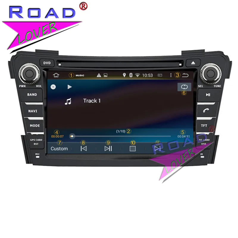 Двд-плеер Roadlover Android 8.0 для автомобиля Hyundai I40 2011- стерео с GPS-навигацией и двойным радио.