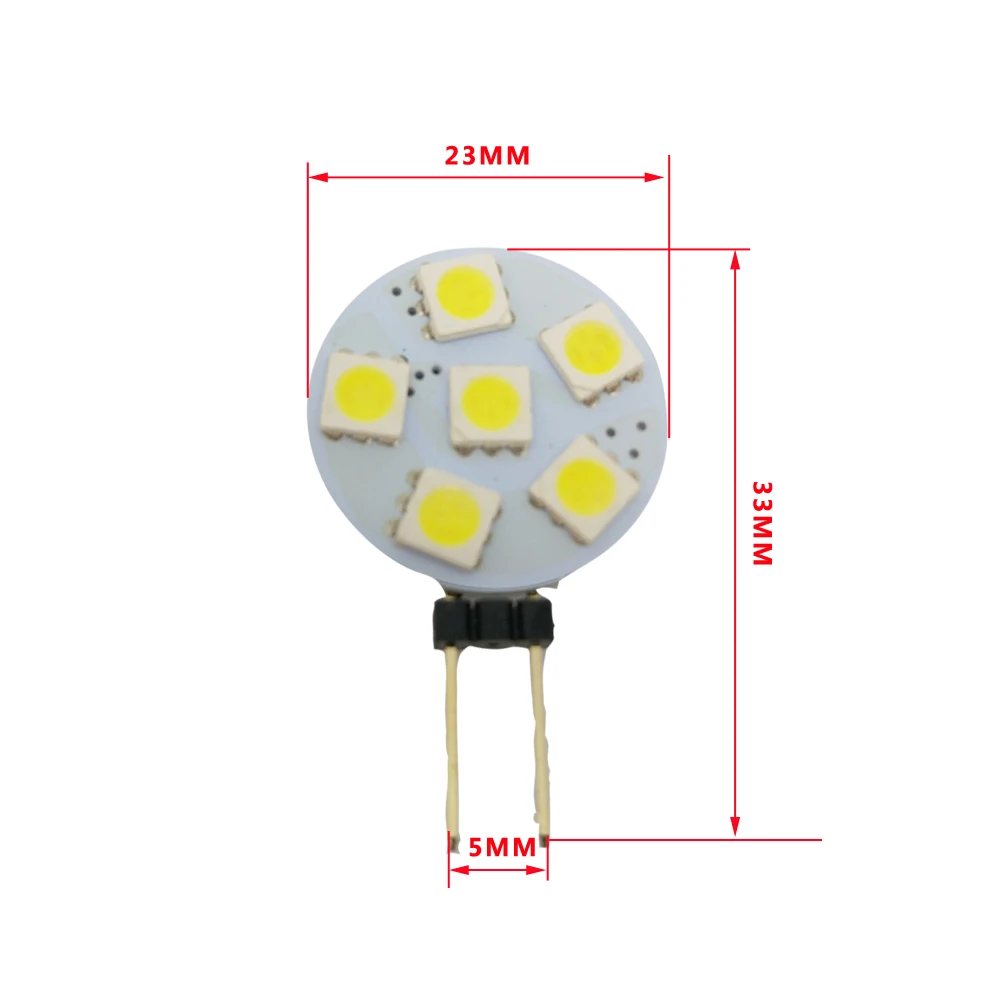 10 шт. G4 5050 6 светодиодов 12 В постоянного тока W5W SMD светодиодные домашние фонари RV