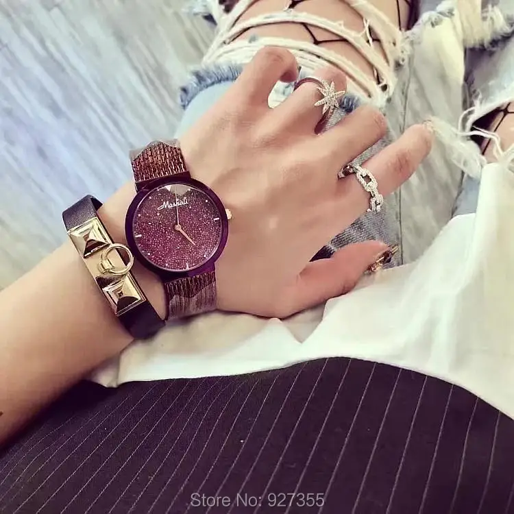 Mashali фиолетовый женский часы модные женские туфли полный горный хрусталь повседневное женские кварцевые часы платье часы relogio feminino