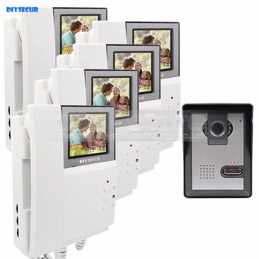 

DIYSECUR 4.3inch Video Intercom Video Door Phone 600TV Line IR Night Vision Outdoor Unit for Home / Office Security System 1 V 5