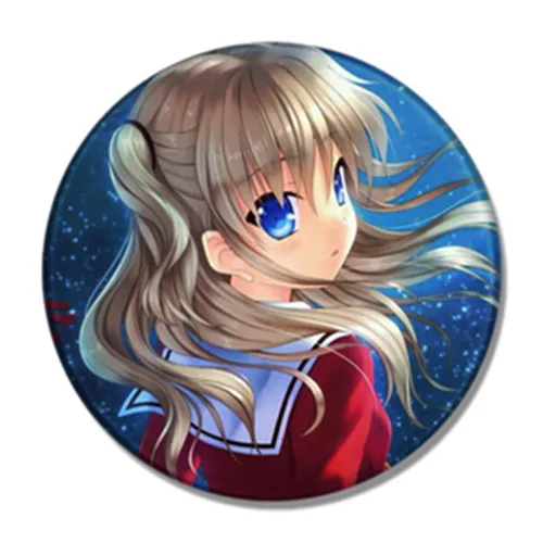 14 58 мм аниме школа Шарлот Tomori Nao Otosaka Аюми лоли девушки милые бейджи значки на булавке значки брошь - Окраска металла: 14