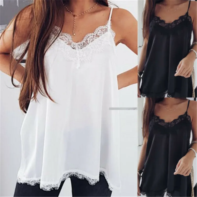 Женская однотонная кружевная вязаная крючком майка с v образным вырезом шелковый