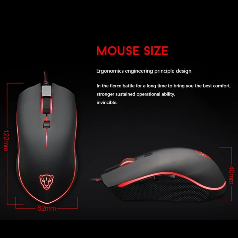 Программируемая игровая мышь Motospeed V40 4000 DPI USB для ноутбуков и ПК|Мыши| |