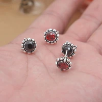 s925 pure silver jewelry fashion thai men and women in silver serging scout character flower earrings