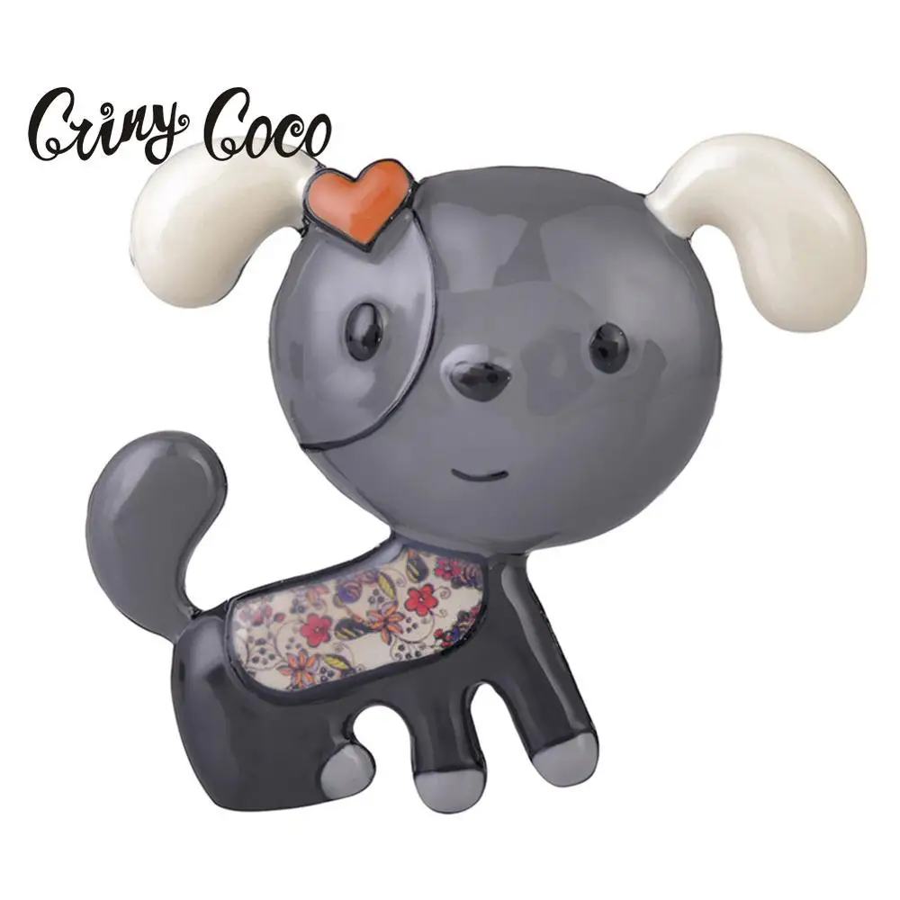 Cring Coco Милая серая собака Эмаль Булавка брошка мультфильм высокого качества