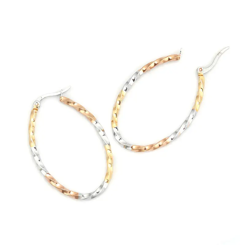 Fashion 304 Stainless Steel Hoop Earrings Gold Color Round Women Modern Jewelry Post/ Wire Size: (17 gauge) 1 Pair | Украшения и