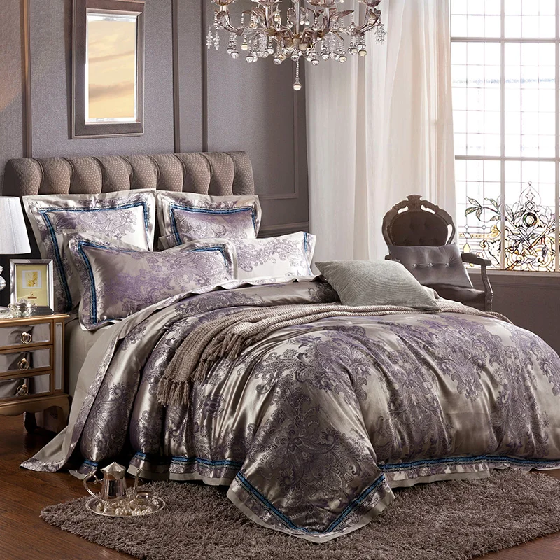 4/6 шт набор постельного белья королевского размера Кровать в мешке шелковая